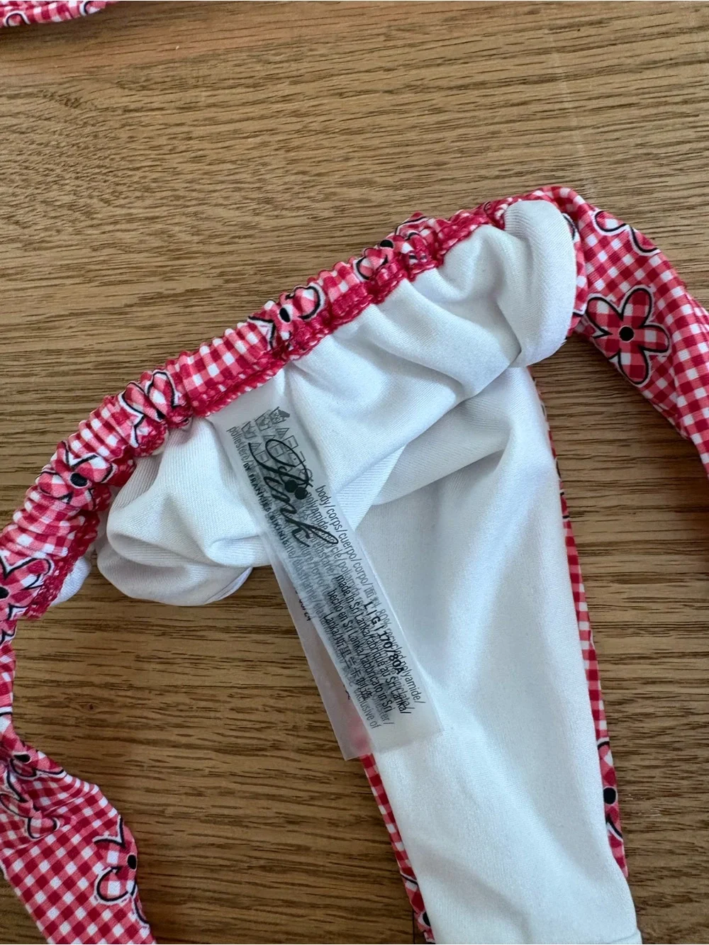 Frankie's Bikinis Red Gingham Floral Two-Piece Bikini
